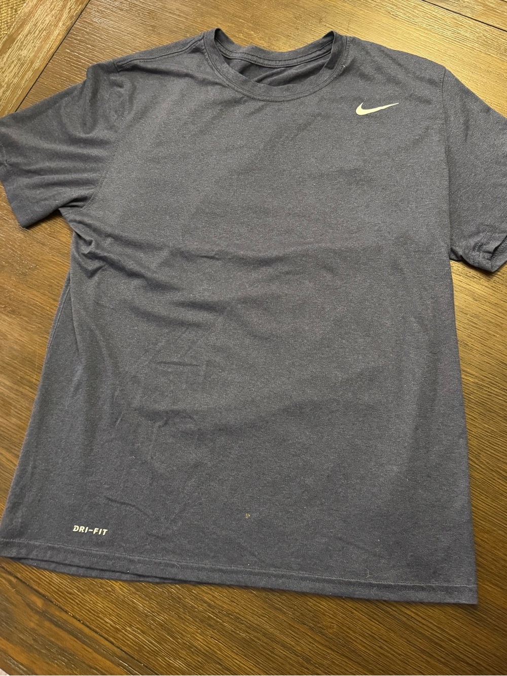 Nike Men's Short Sleeve Dri-FIT Tee — Dark Gray with White Swoosh